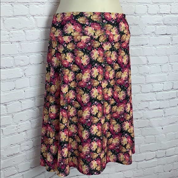 NEW Stretch Azure Skirt vibrant Floral print Knee length adjustable yoga waist - Picture 8 of 8